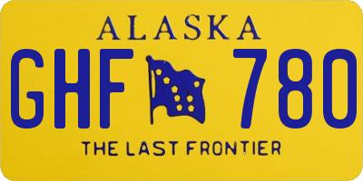 AK license plate GHF780
