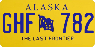 AK license plate GHF782
