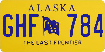AK license plate GHF784