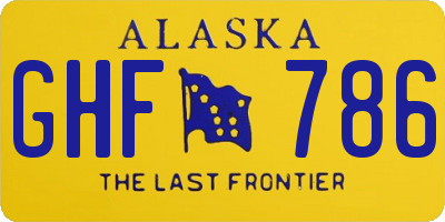 AK license plate GHF786