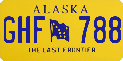 AK license plate GHF788