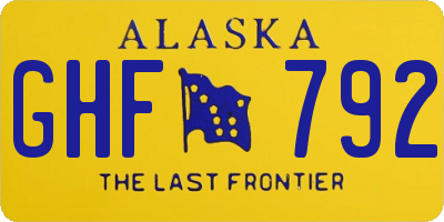 AK license plate GHF792