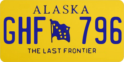 AK license plate GHF796