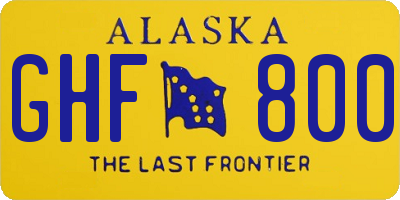 AK license plate GHF800
