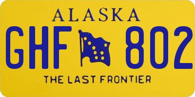AK license plate GHF802