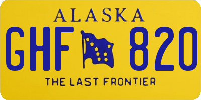 AK license plate GHF820