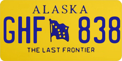 AK license plate GHF838