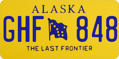 AK license plate GHF848