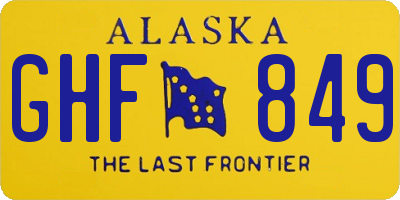 AK license plate GHF849