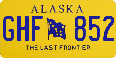AK license plate GHF852