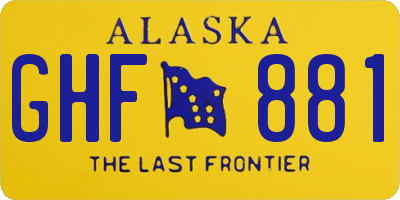 AK license plate GHF881