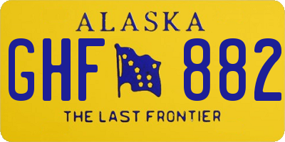 AK license plate GHF882
