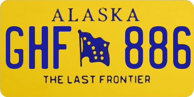 AK license plate GHF886
