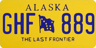 AK license plate GHF889