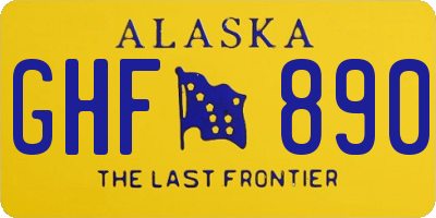 AK license plate GHF890