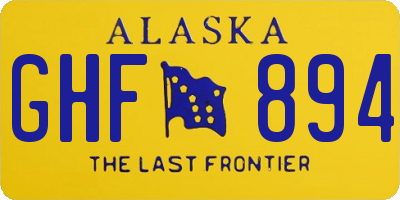 AK license plate GHF894