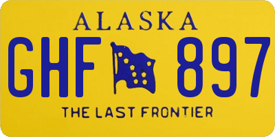 AK license plate GHF897