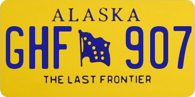 AK license plate GHF907