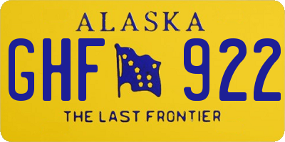 AK license plate GHF922