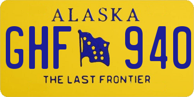AK license plate GHF940