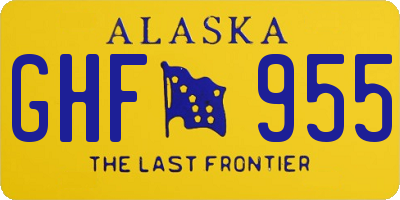 AK license plate GHF955