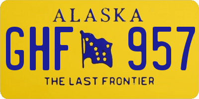 AK license plate GHF957