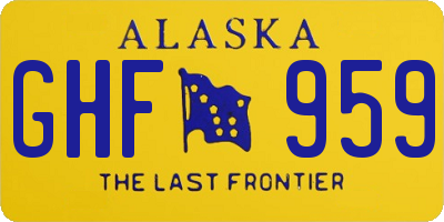AK license plate GHF959