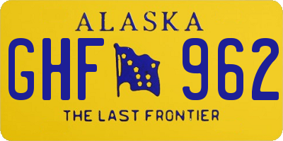 AK license plate GHF962