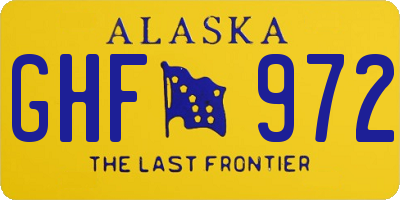 AK license plate GHF972