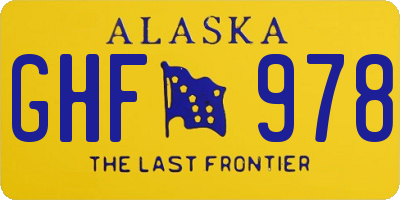 AK license plate GHF978