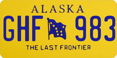 AK license plate GHF983