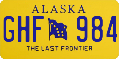 AK license plate GHF984