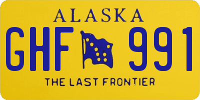 AK license plate GHF991