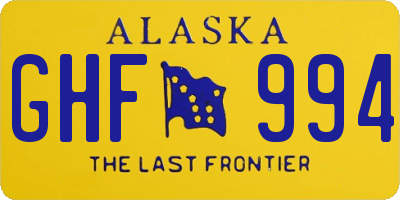 AK license plate GHF994