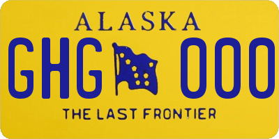 AK license plate GHG000