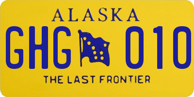 AK license plate GHG010