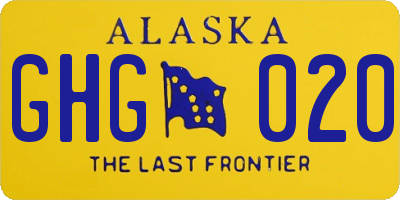 AK license plate GHG020