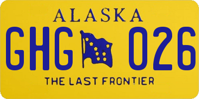 AK license plate GHG026