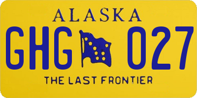 AK license plate GHG027
