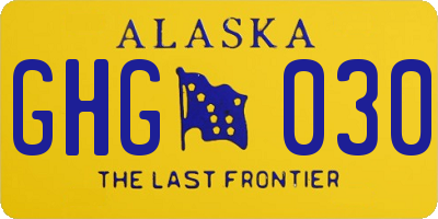 AK license plate GHG030