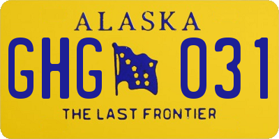 AK license plate GHG031