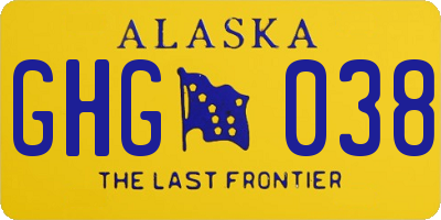 AK license plate GHG038
