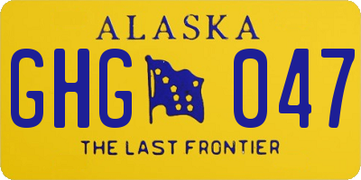 AK license plate GHG047