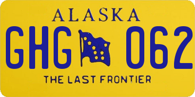AK license plate GHG062