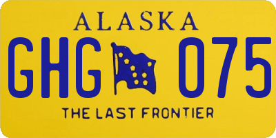 AK license plate GHG075