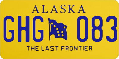AK license plate GHG083