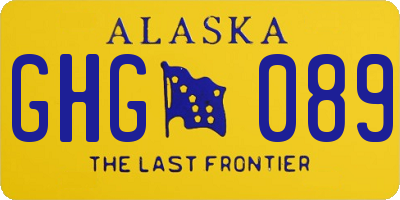 AK license plate GHG089