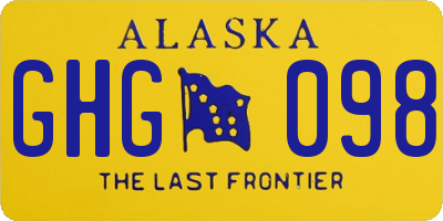 AK license plate GHG098