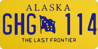 AK license plate GHG114