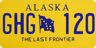 AK license plate GHG120